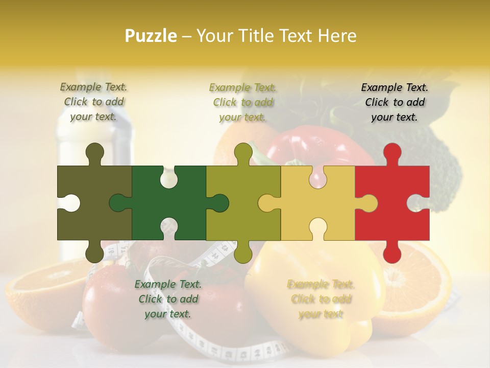 A Variety Of Fruits And Vegetables With A Bottle Of Water PowerPoint Template