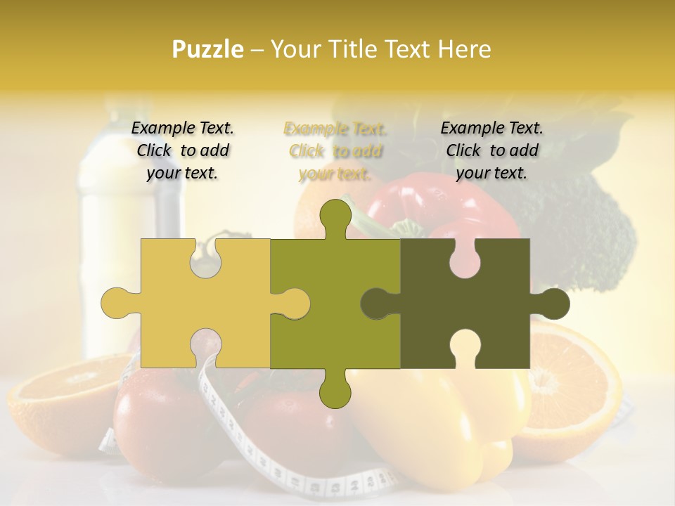 A Variety Of Fruits And Vegetables With A Bottle Of Water PowerPoint Template