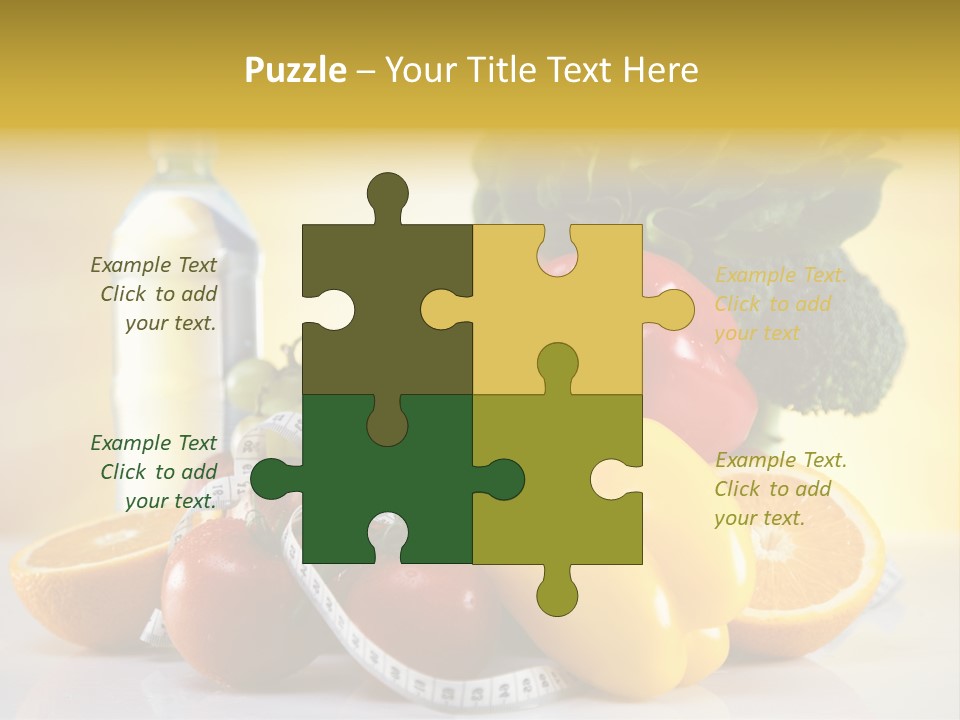 A Variety Of Fruits And Vegetables With A Bottle Of Water PowerPoint Template