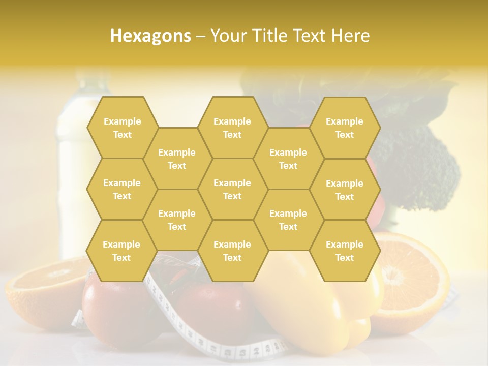 A Variety Of Fruits And Vegetables With A Bottle Of Water PowerPoint Template