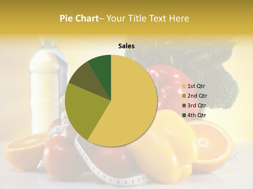 A Variety Of Fruits And Vegetables With A Bottle Of Water PowerPoint Template