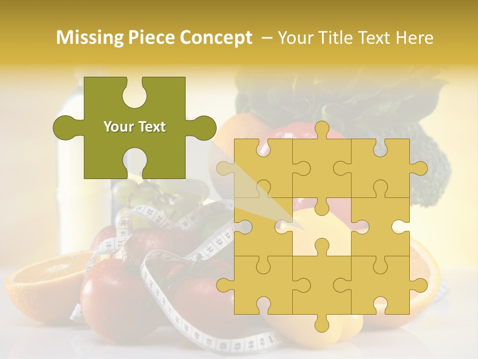 A Variety Of Fruits And Vegetables With A Bottle Of Water PowerPoint Template