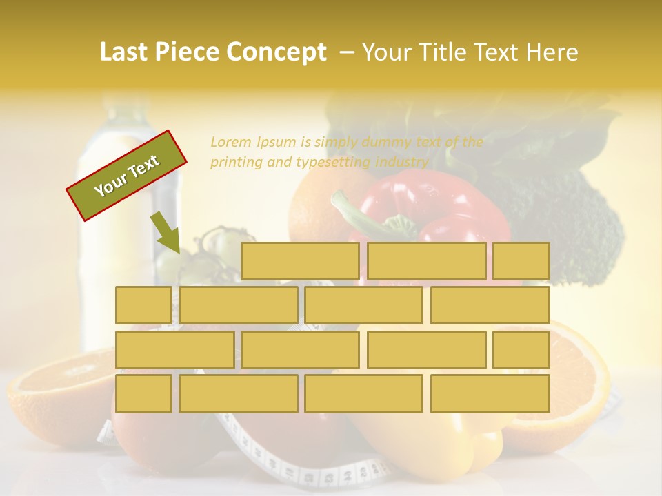 A Variety Of Fruits And Vegetables With A Bottle Of Water PowerPoint Template