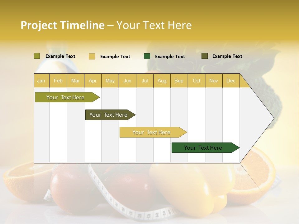 A Variety Of Fruits And Vegetables With A Bottle Of Water PowerPoint Template