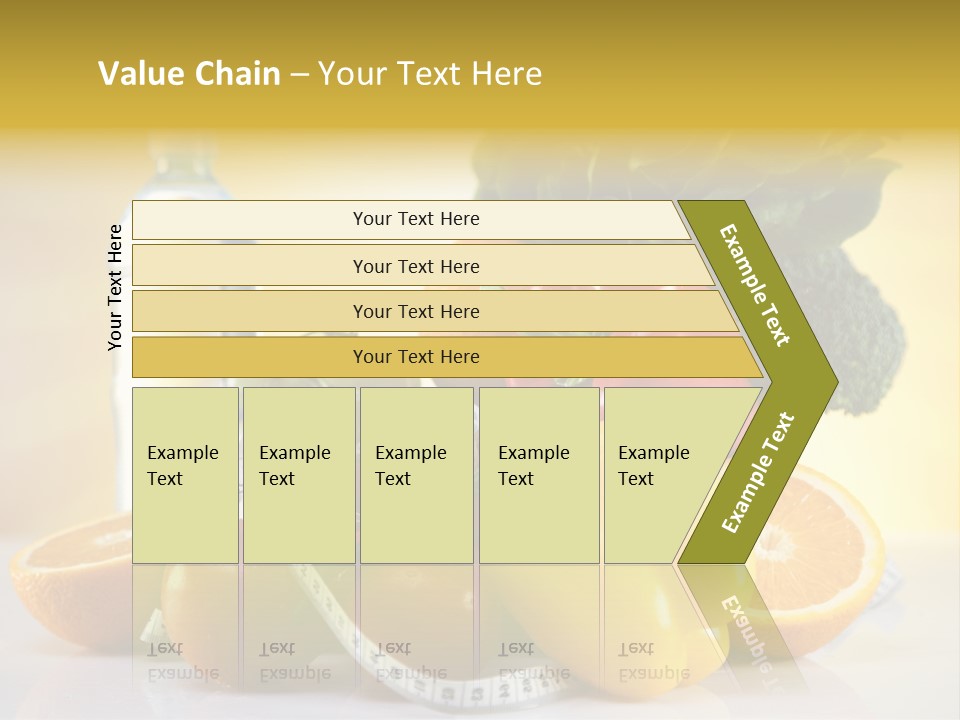 A Variety Of Fruits And Vegetables With A Bottle Of Water PowerPoint Template