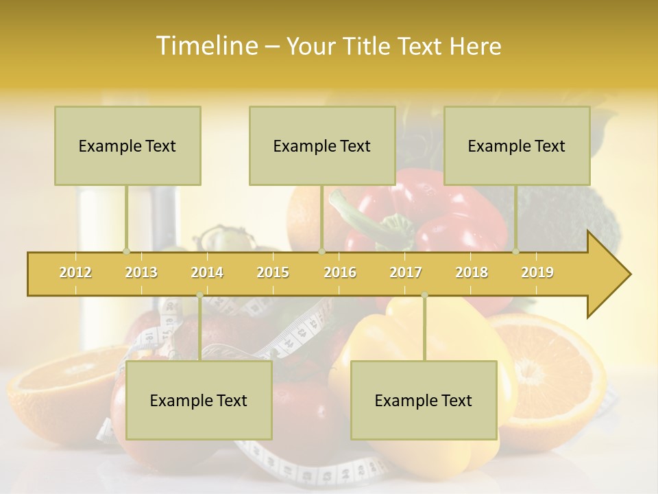 A Variety Of Fruits And Vegetables With A Bottle Of Water PowerPoint Template