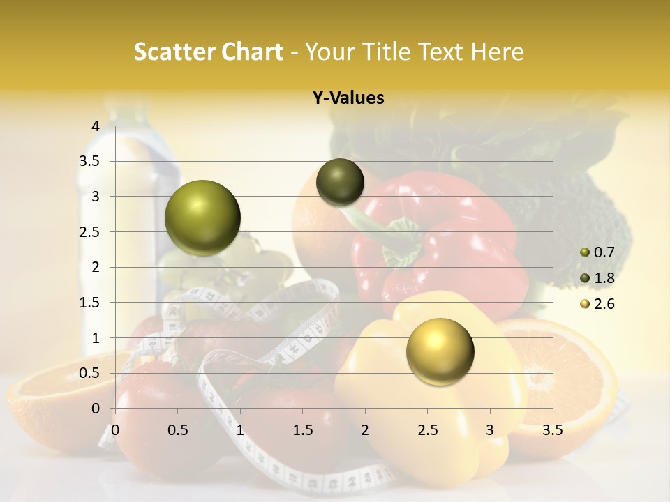 A Variety Of Fruits And Vegetables With A Bottle Of Water PowerPoint Template