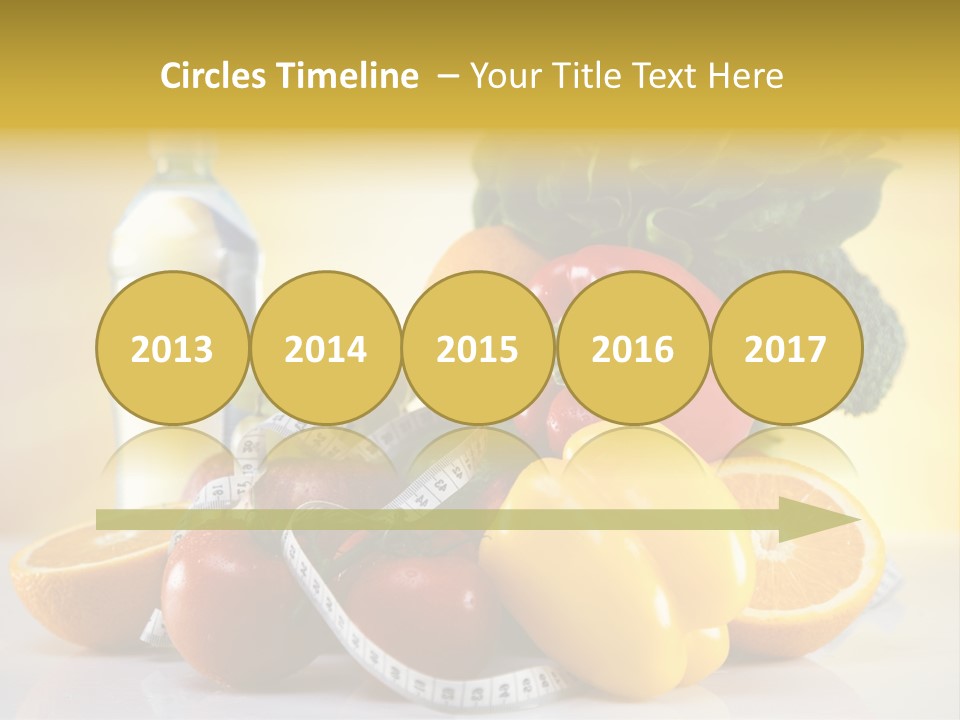 A Variety Of Fruits And Vegetables With A Bottle Of Water PowerPoint Template