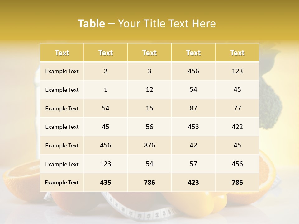 A Variety Of Fruits And Vegetables With A Bottle Of Water PowerPoint Template