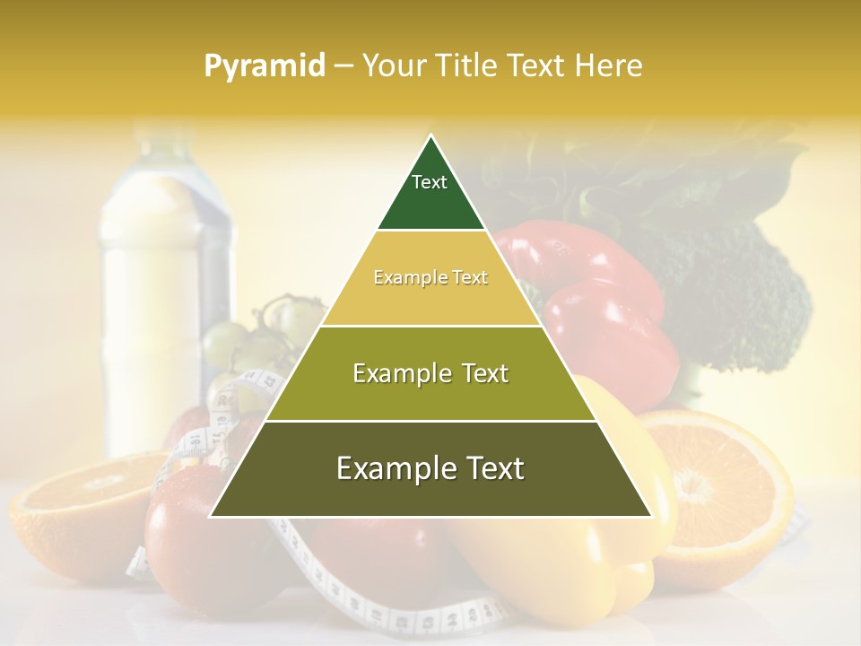 A Variety Of Fruits And Vegetables With A Bottle Of Water PowerPoint Template