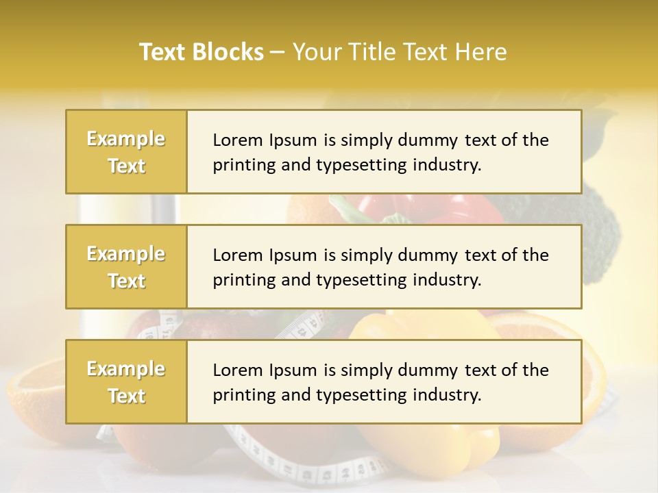 A Variety Of Fruits And Vegetables With A Bottle Of Water PowerPoint Template