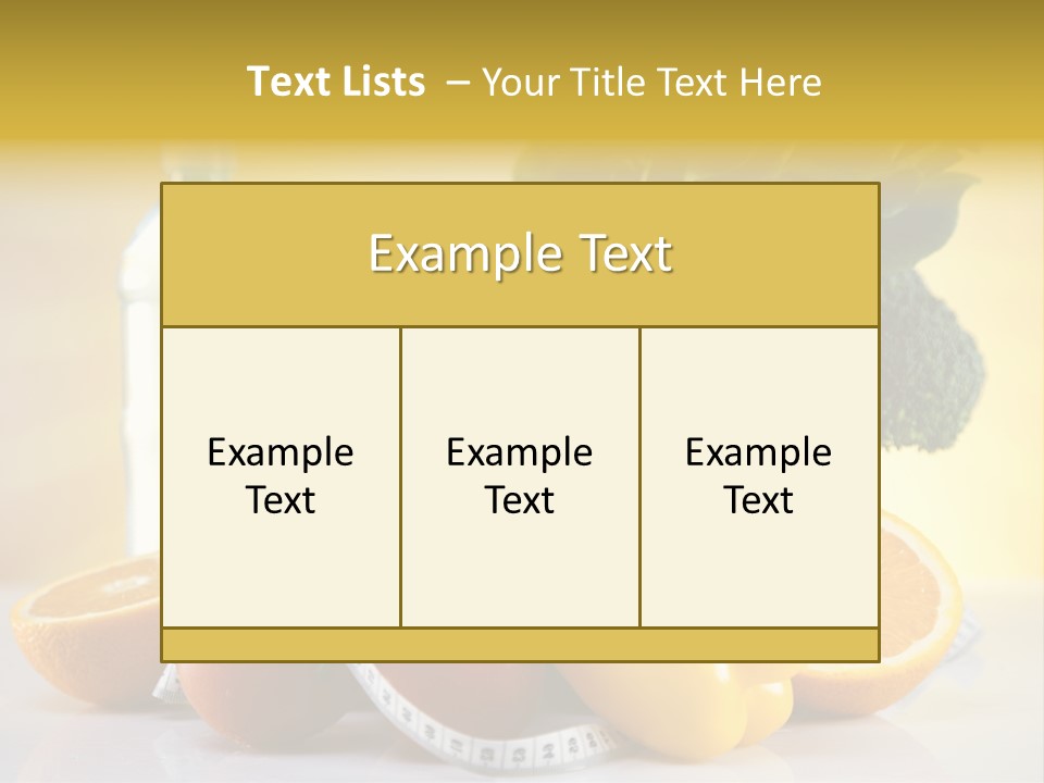 A Variety Of Fruits And Vegetables With A Bottle Of Water PowerPoint Template