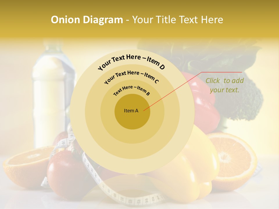 A Variety Of Fruits And Vegetables With A Bottle Of Water PowerPoint Template