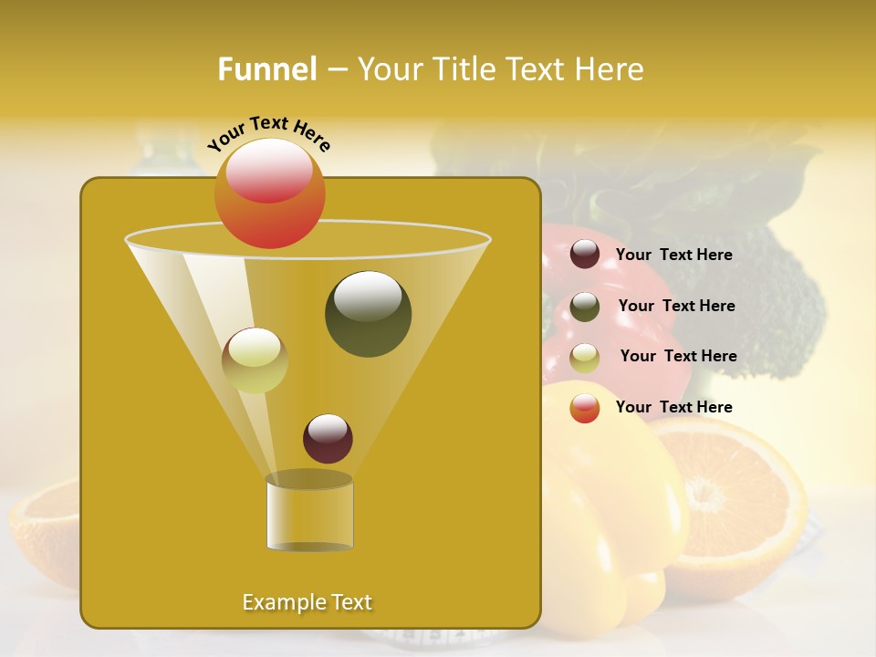 A Variety Of Fruits And Vegetables With A Bottle Of Water PowerPoint Template