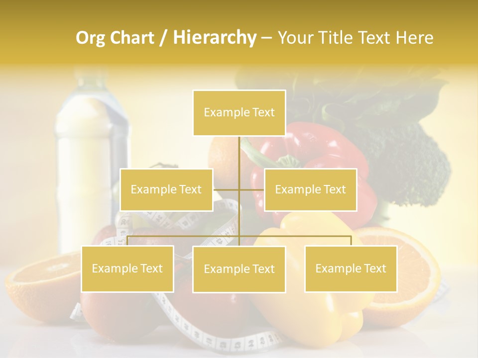 A Variety Of Fruits And Vegetables With A Bottle Of Water PowerPoint Template