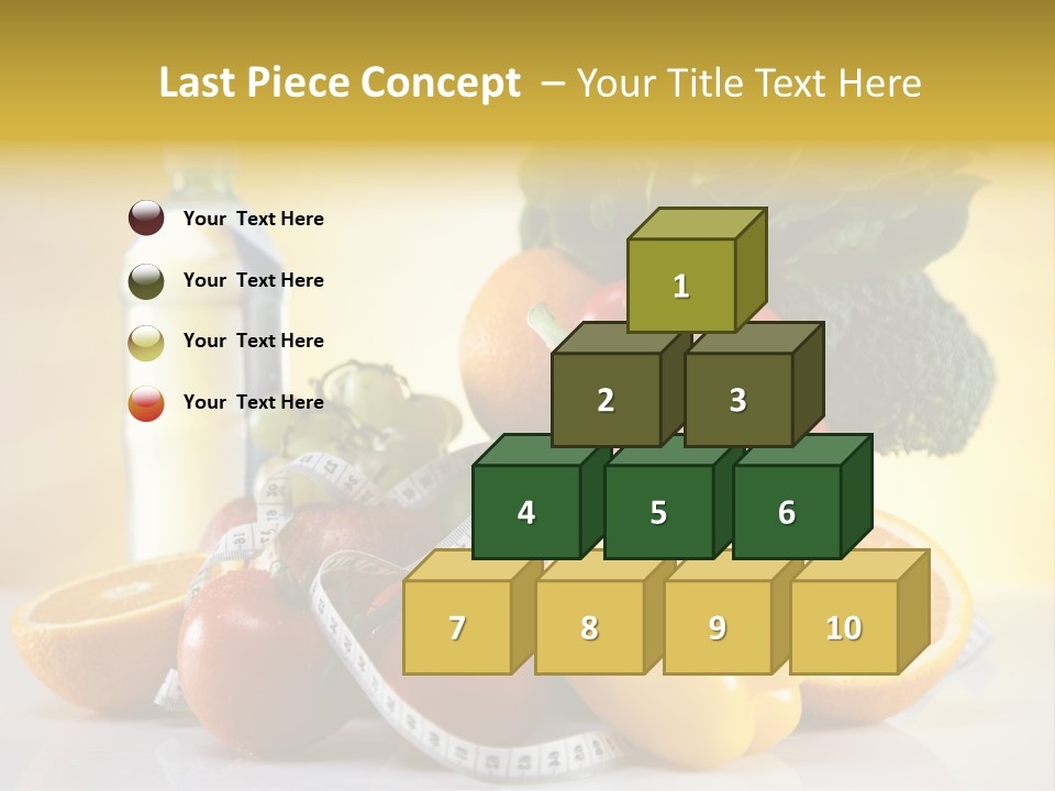 A Variety Of Fruits And Vegetables With A Bottle Of Water PowerPoint Template