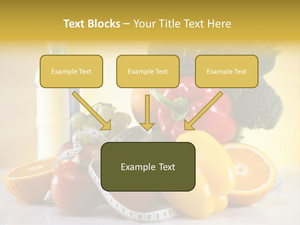 A Variety Of Fruits And Vegetables With A Bottle Of Water PowerPoint Template