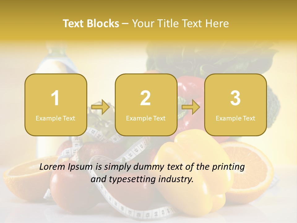 A Variety Of Fruits And Vegetables With A Bottle Of Water PowerPoint Template