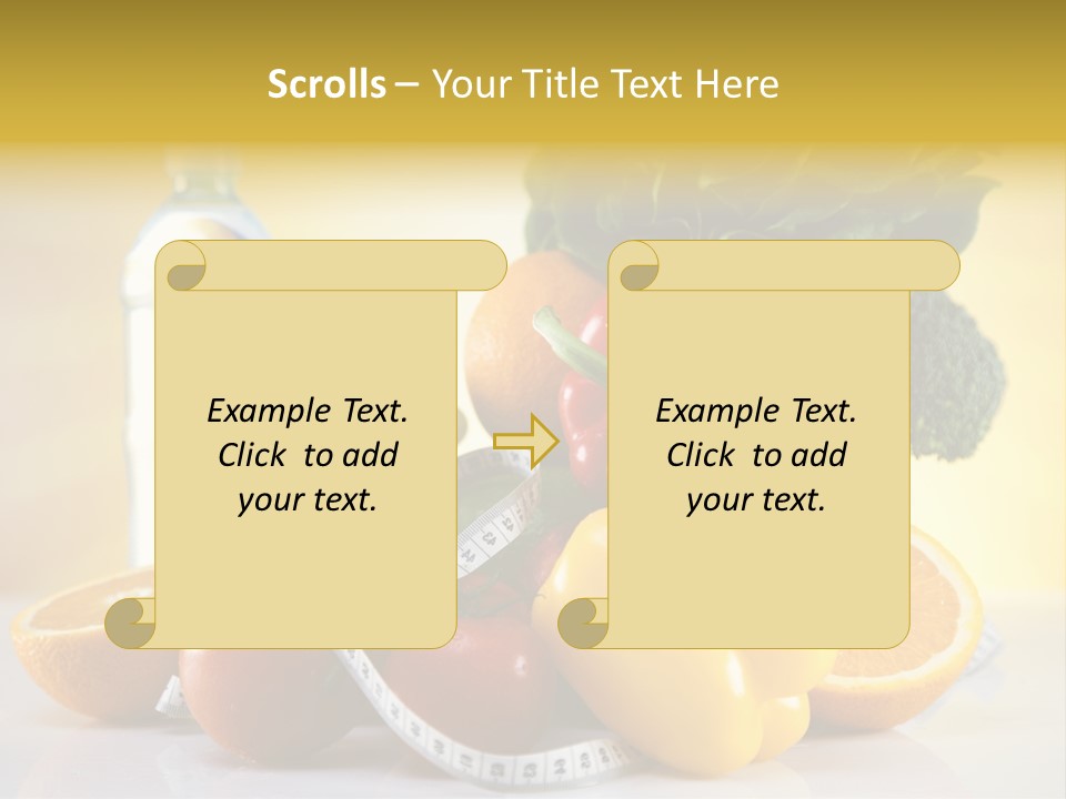 A Variety Of Fruits And Vegetables With A Bottle Of Water PowerPoint Template