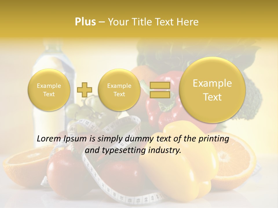 A Variety Of Fruits And Vegetables With A Bottle Of Water PowerPoint Template