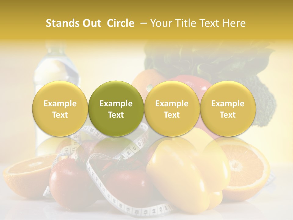 A Variety Of Fruits And Vegetables With A Bottle Of Water PowerPoint Template