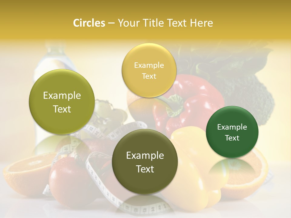 A Variety Of Fruits And Vegetables With A Bottle Of Water PowerPoint Template