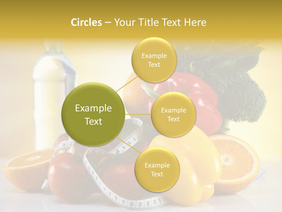 A Variety Of Fruits And Vegetables With A Bottle Of Water PowerPoint Template