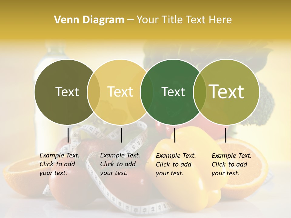 A Variety Of Fruits And Vegetables With A Bottle Of Water PowerPoint Template