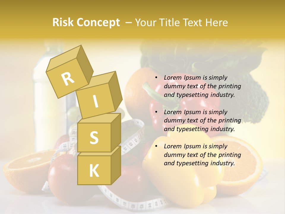 A Variety Of Fruits And Vegetables With A Bottle Of Water PowerPoint Template