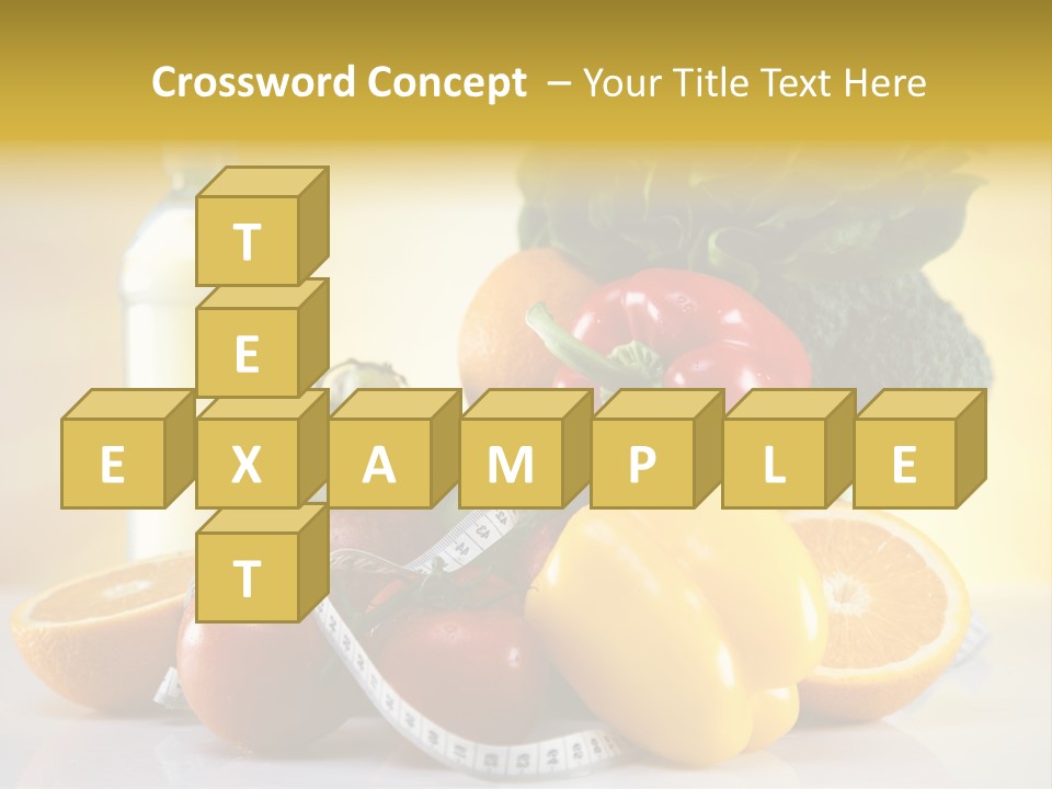 A Variety Of Fruits And Vegetables With A Bottle Of Water PowerPoint Template