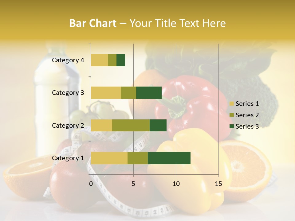 A Variety Of Fruits And Vegetables With A Bottle Of Water PowerPoint Template