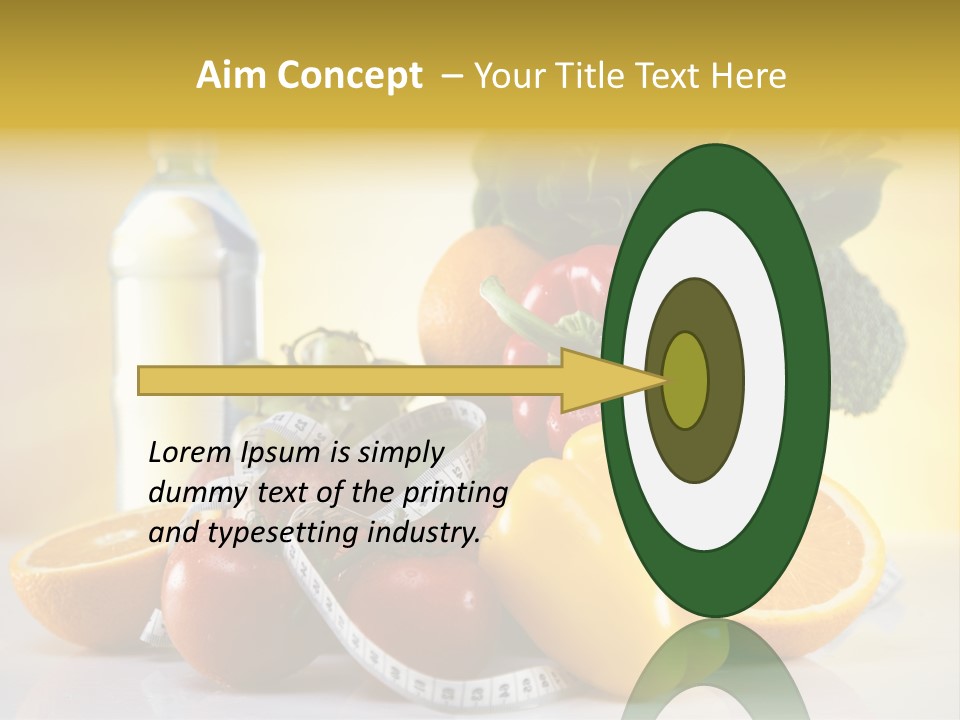 A Variety Of Fruits And Vegetables With A Bottle Of Water PowerPoint Template