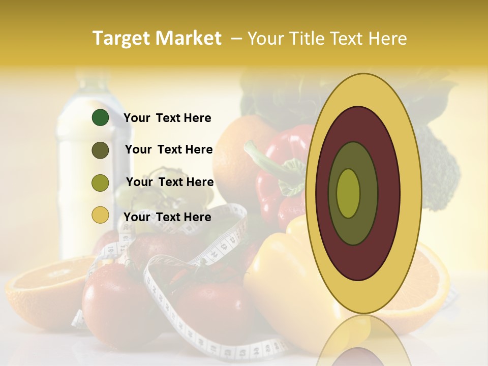 A Variety Of Fruits And Vegetables With A Bottle Of Water PowerPoint Template