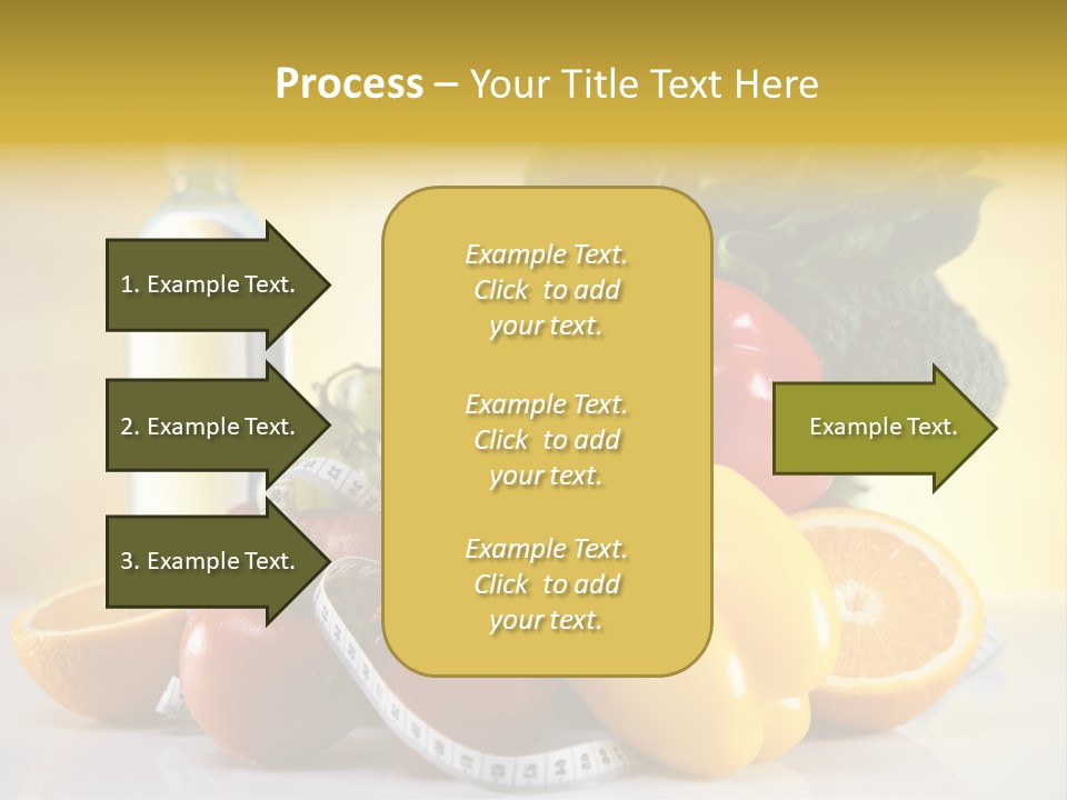 A Variety Of Fruits And Vegetables With A Bottle Of Water PowerPoint Template