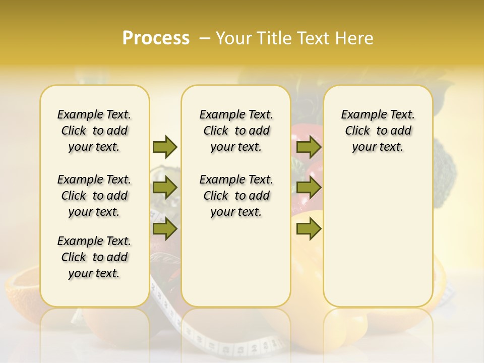 A Variety Of Fruits And Vegetables With A Bottle Of Water PowerPoint Template
