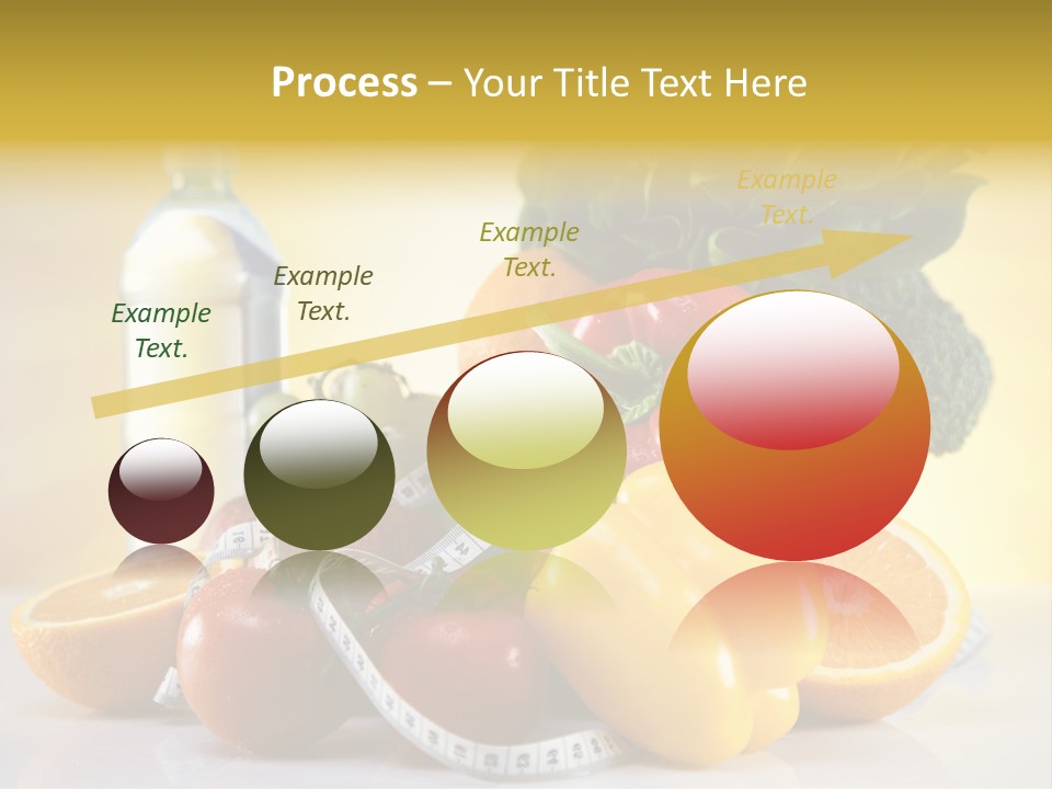 A Variety Of Fruits And Vegetables With A Bottle Of Water PowerPoint Template