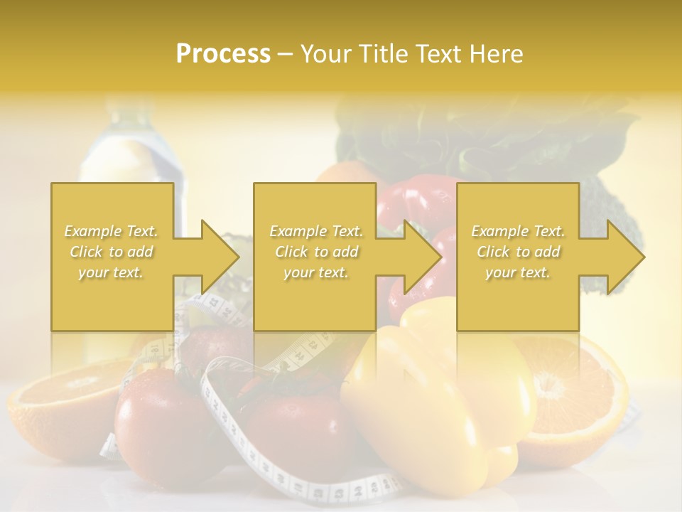 A Variety Of Fruits And Vegetables With A Bottle Of Water PowerPoint Template