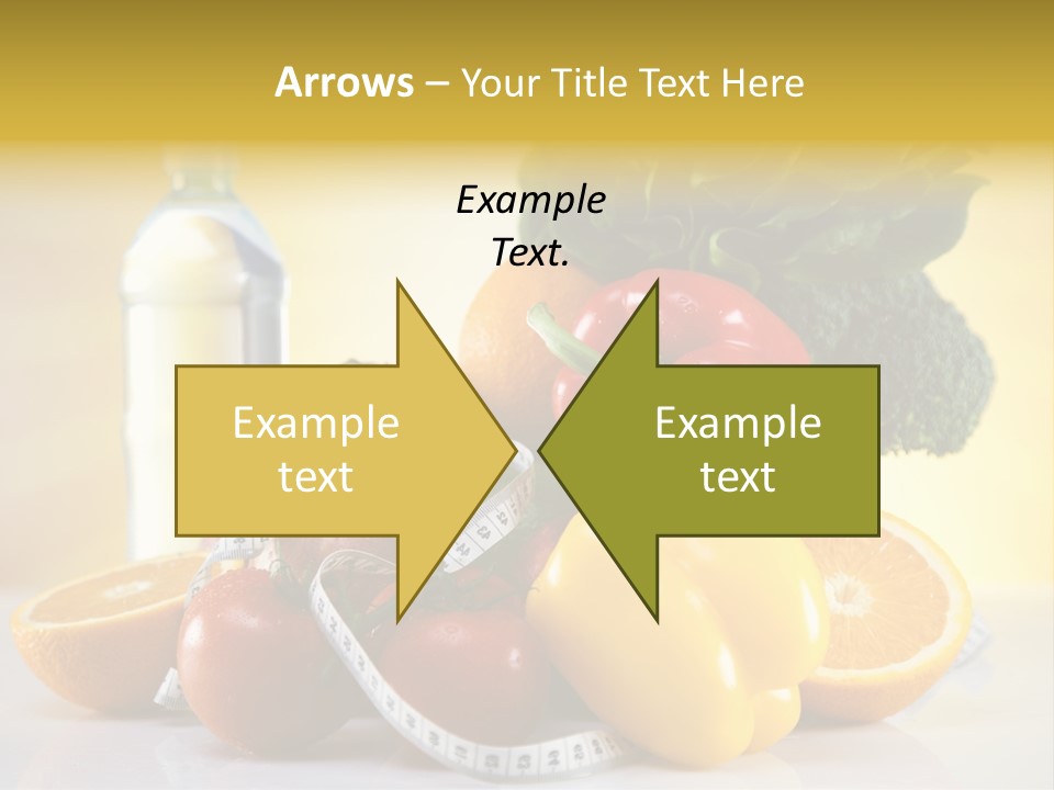 A Variety Of Fruits And Vegetables With A Bottle Of Water PowerPoint Template