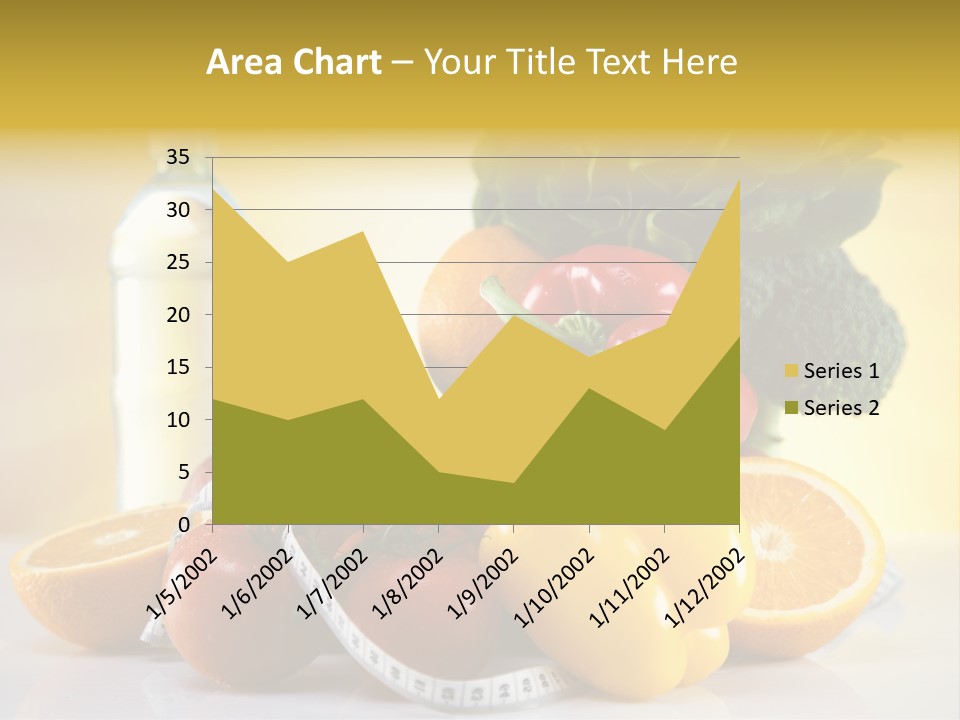 A Variety Of Fruits And Vegetables With A Bottle Of Water PowerPoint Template