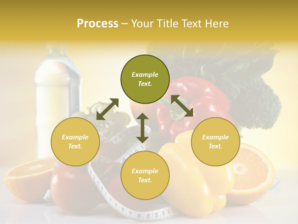 A Variety Of Fruits And Vegetables With A Bottle Of Water PowerPoint Template