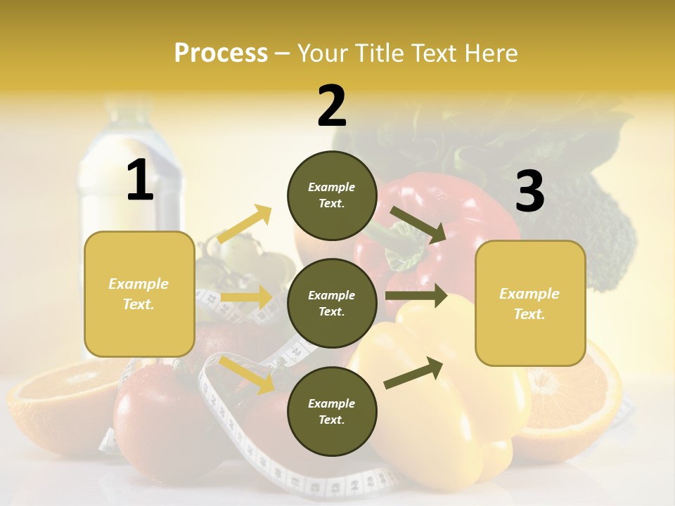 A Variety Of Fruits And Vegetables With A Bottle Of Water PowerPoint Template