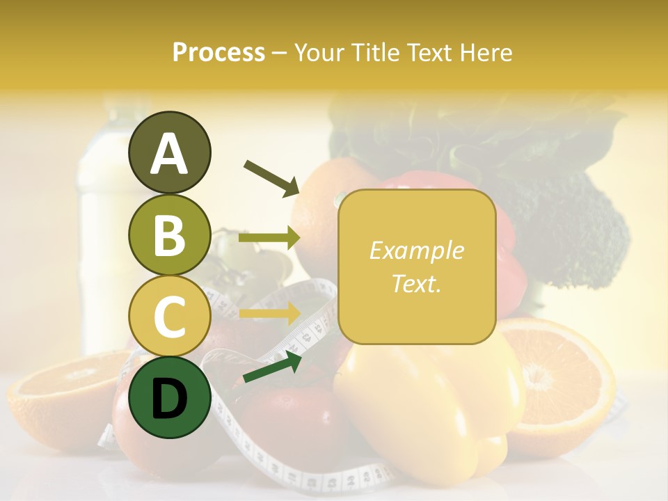 A Variety Of Fruits And Vegetables With A Bottle Of Water PowerPoint Template