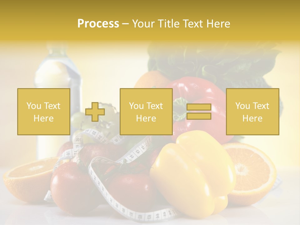 A Variety Of Fruits And Vegetables With A Bottle Of Water PowerPoint Template