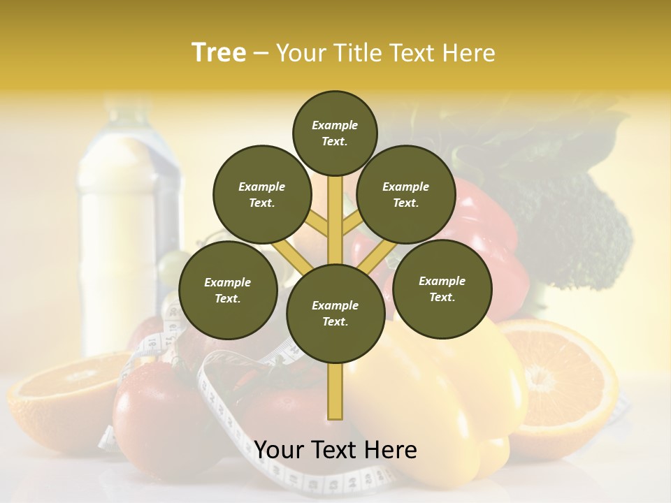 A Variety Of Fruits And Vegetables With A Bottle Of Water PowerPoint Template