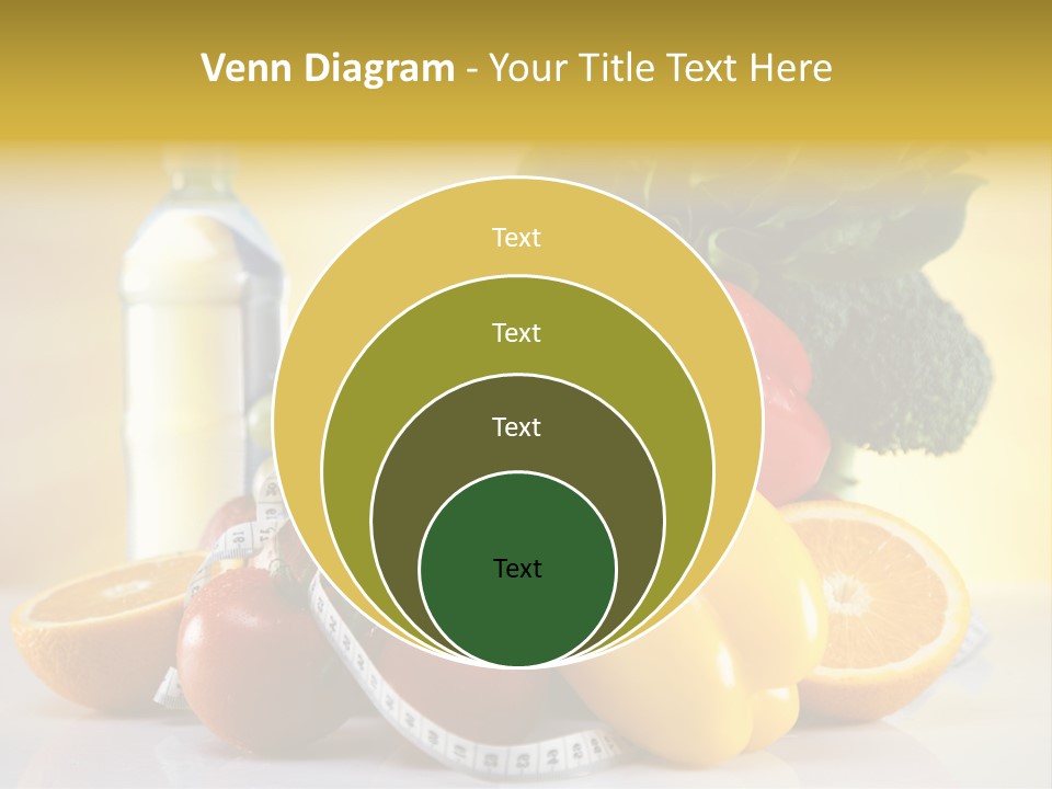 A Variety Of Fruits And Vegetables With A Bottle Of Water PowerPoint Template