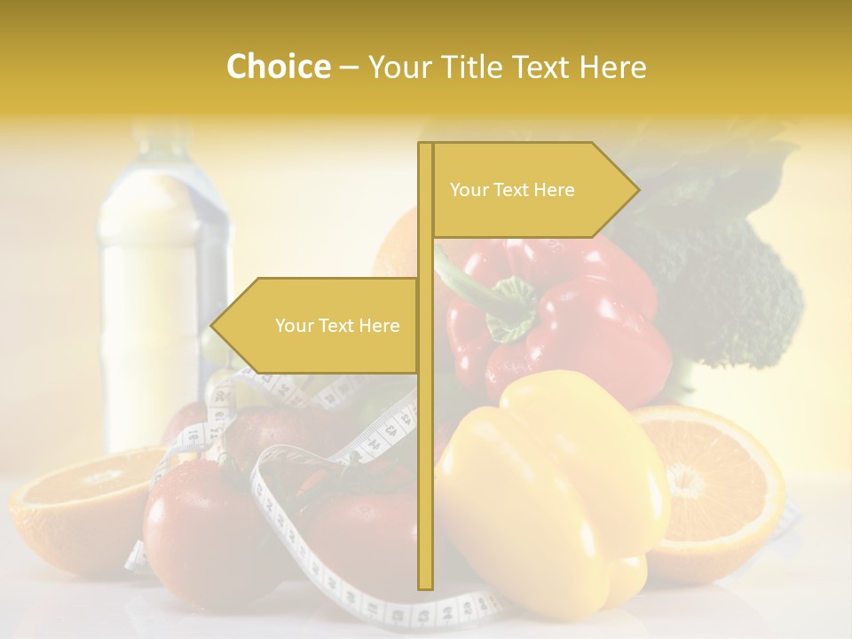 A Variety Of Fruits And Vegetables With A Bottle Of Water PowerPoint Template