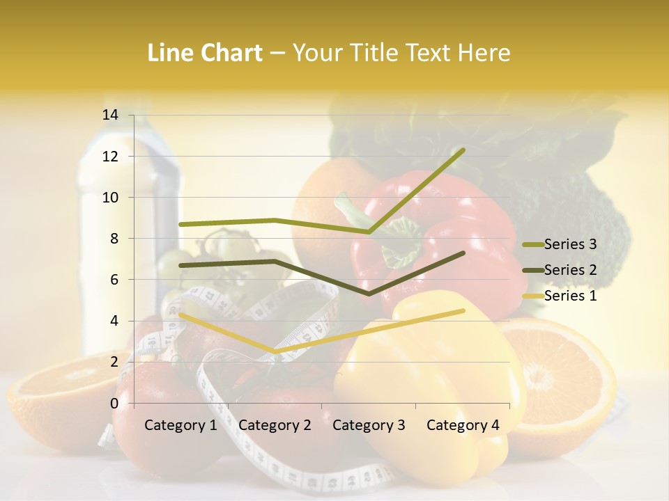A Variety Of Fruits And Vegetables With A Bottle Of Water PowerPoint Template
