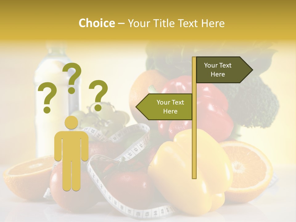 A Variety Of Fruits And Vegetables With A Bottle Of Water PowerPoint Template