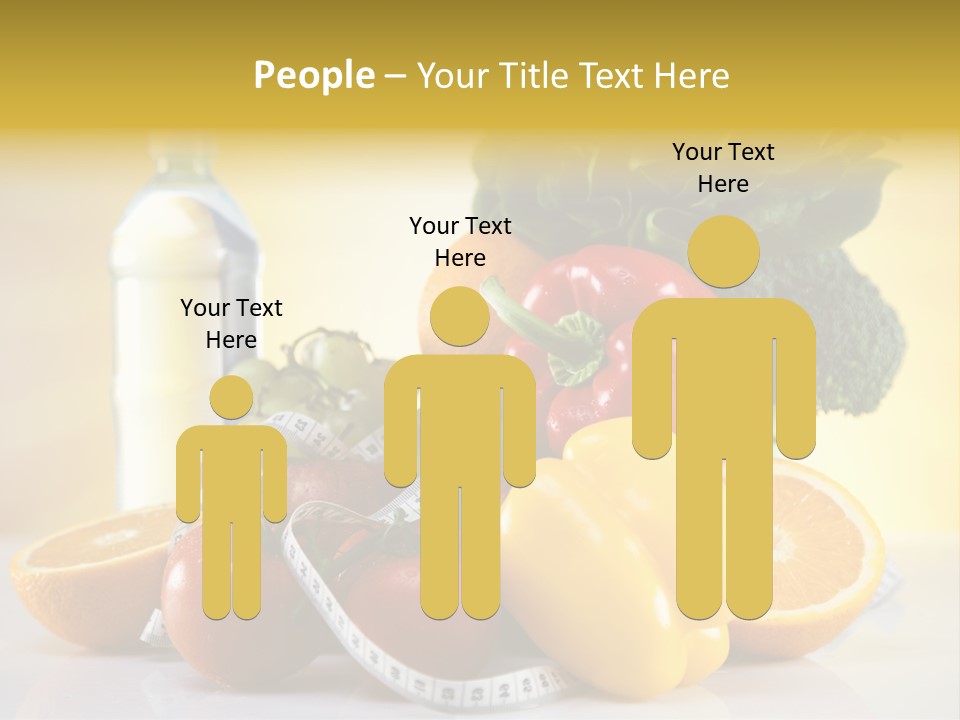 A Variety Of Fruits And Vegetables With A Bottle Of Water PowerPoint Template