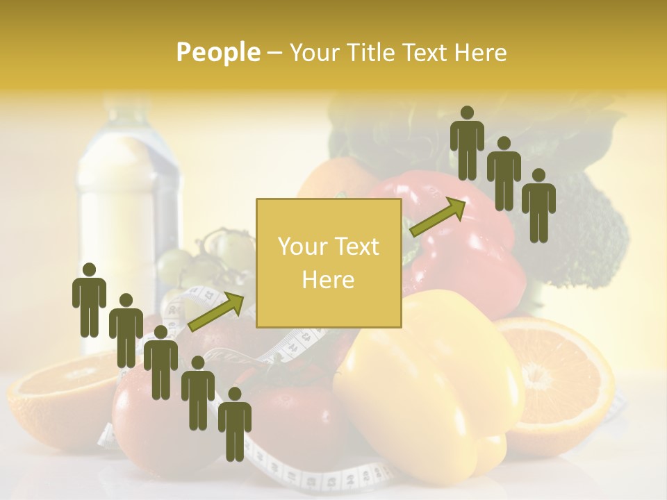 A Variety Of Fruits And Vegetables With A Bottle Of Water PowerPoint Template